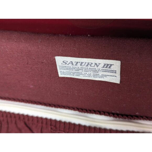 Dark Red Samsonite SATURN III train case + keys + tag + tray make-up storage box - Picture 7 of 10